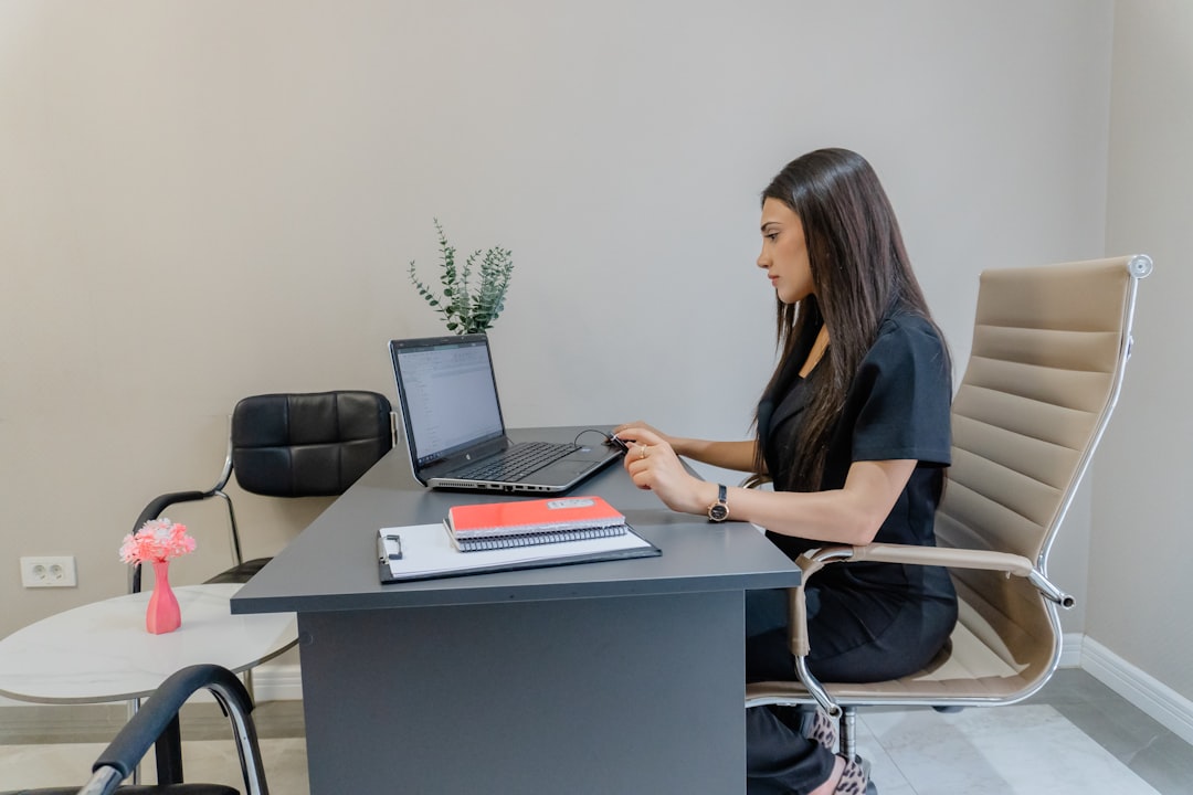 Professional working on laptop